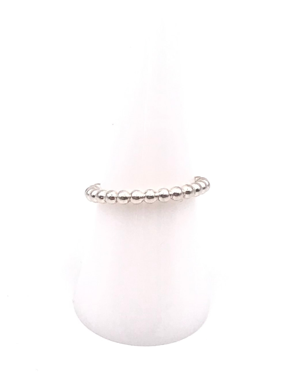 stacker ring, beaded, silver